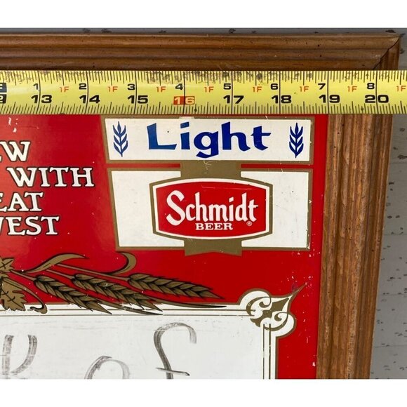 Vintage Schmidt Beer Menu Board Sign Beer That Grew With The Great Northwest - Picture 2 of 9
